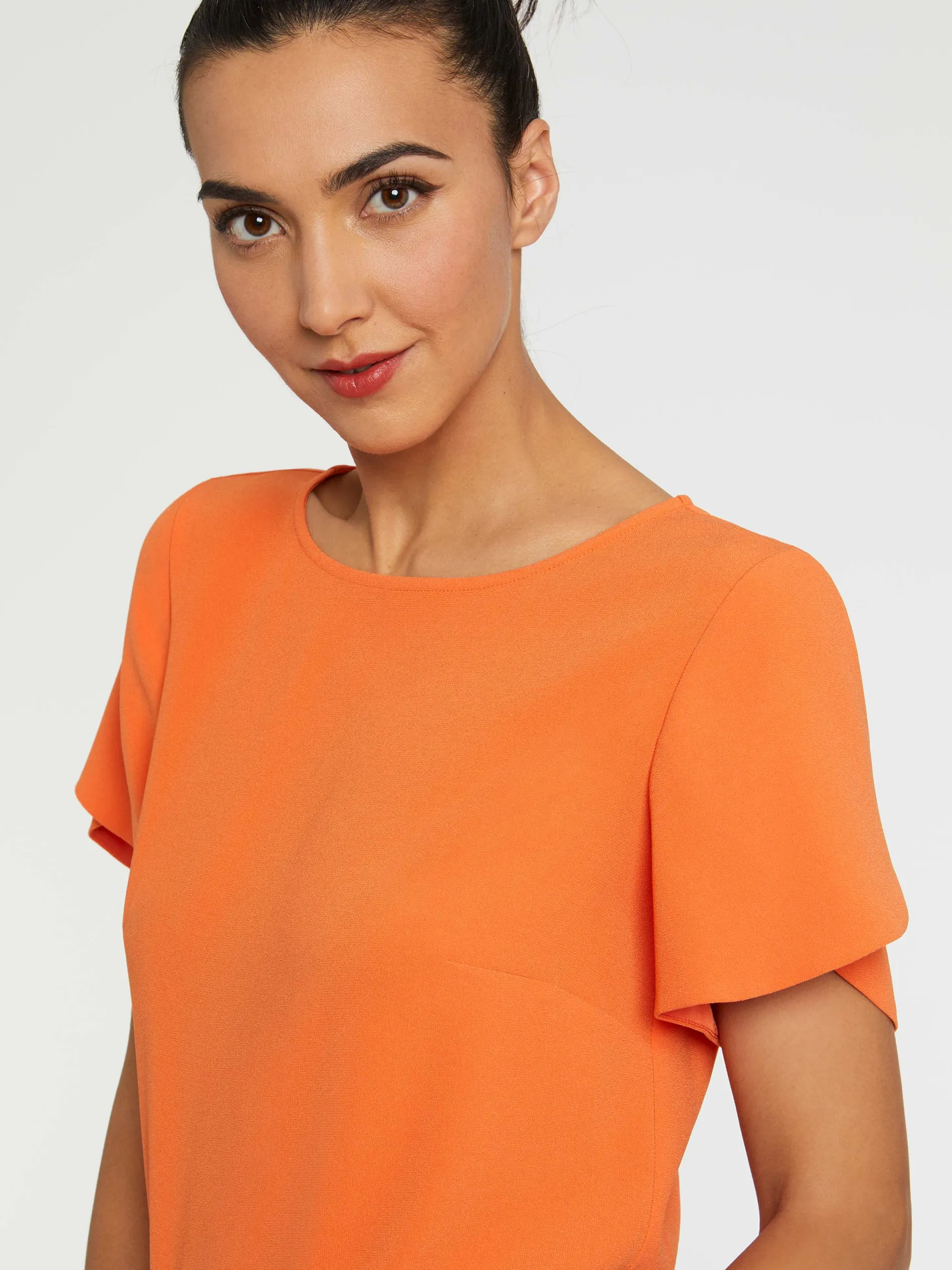 Paule Ka Top Manches Courtes En Tissu Crepe<Femme Tops