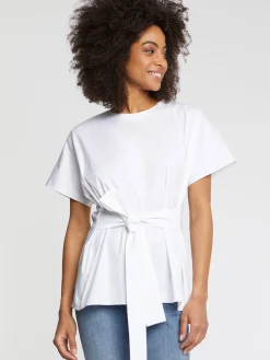 Paule Ka Top Noue A La Taille En Popeline De Coton<Femme Tops