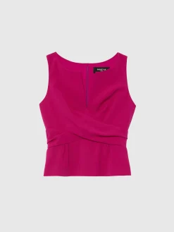 Paule Ka Top Sans Manches En Crepe Envers Satin<Femme Tops