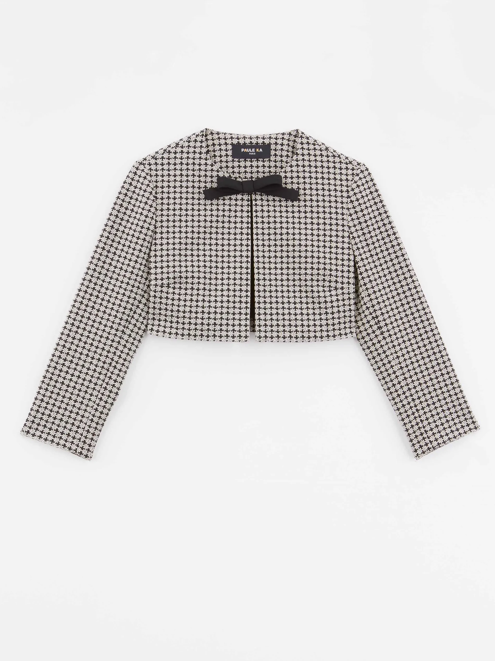 Paule Ka Veste Bolero A Noeud En Jacquard Imprime Paquerettes<Femme Vestes