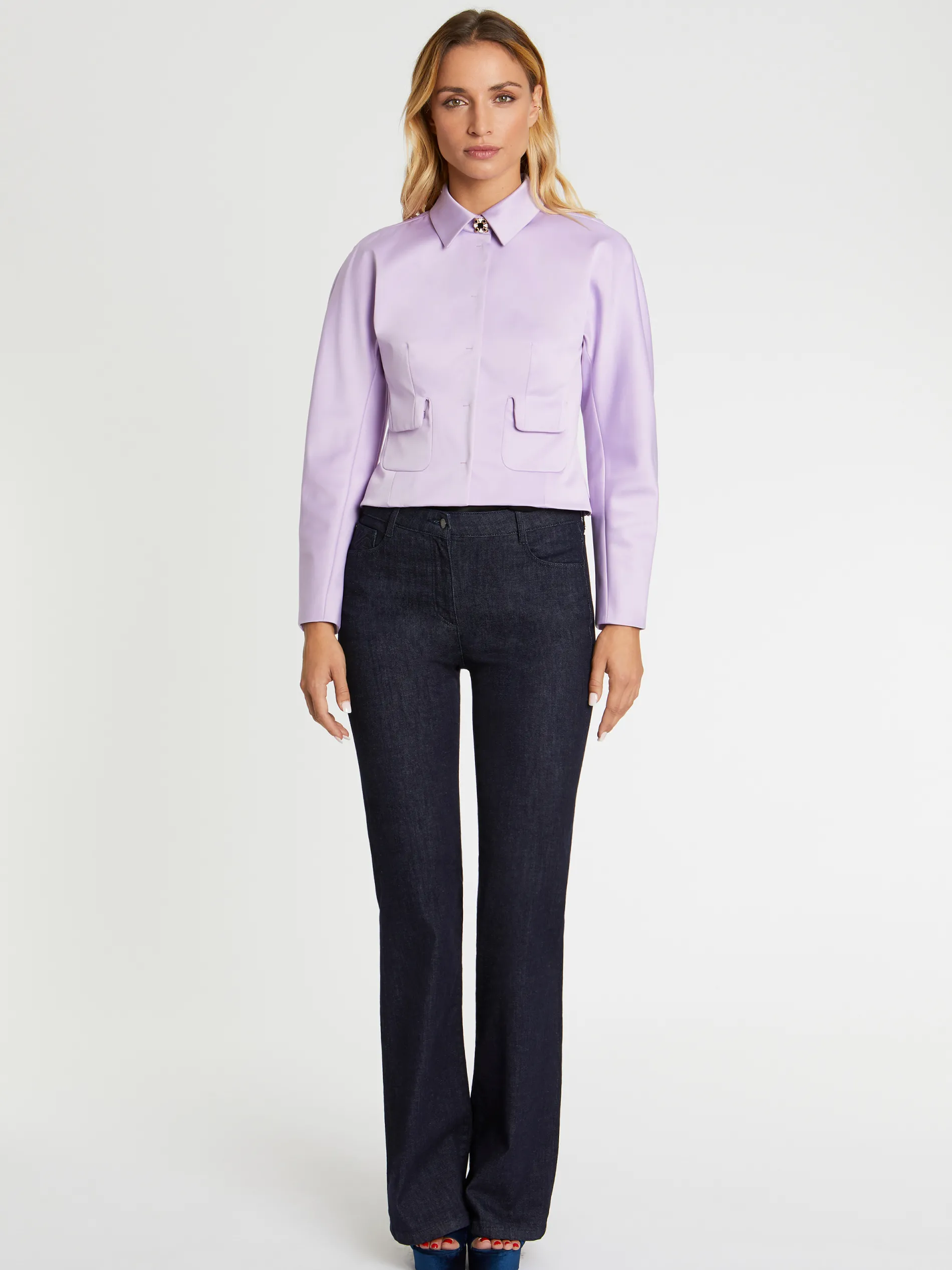 Paule Ka Veste Courte Cintree En Satin<Femme Vestes