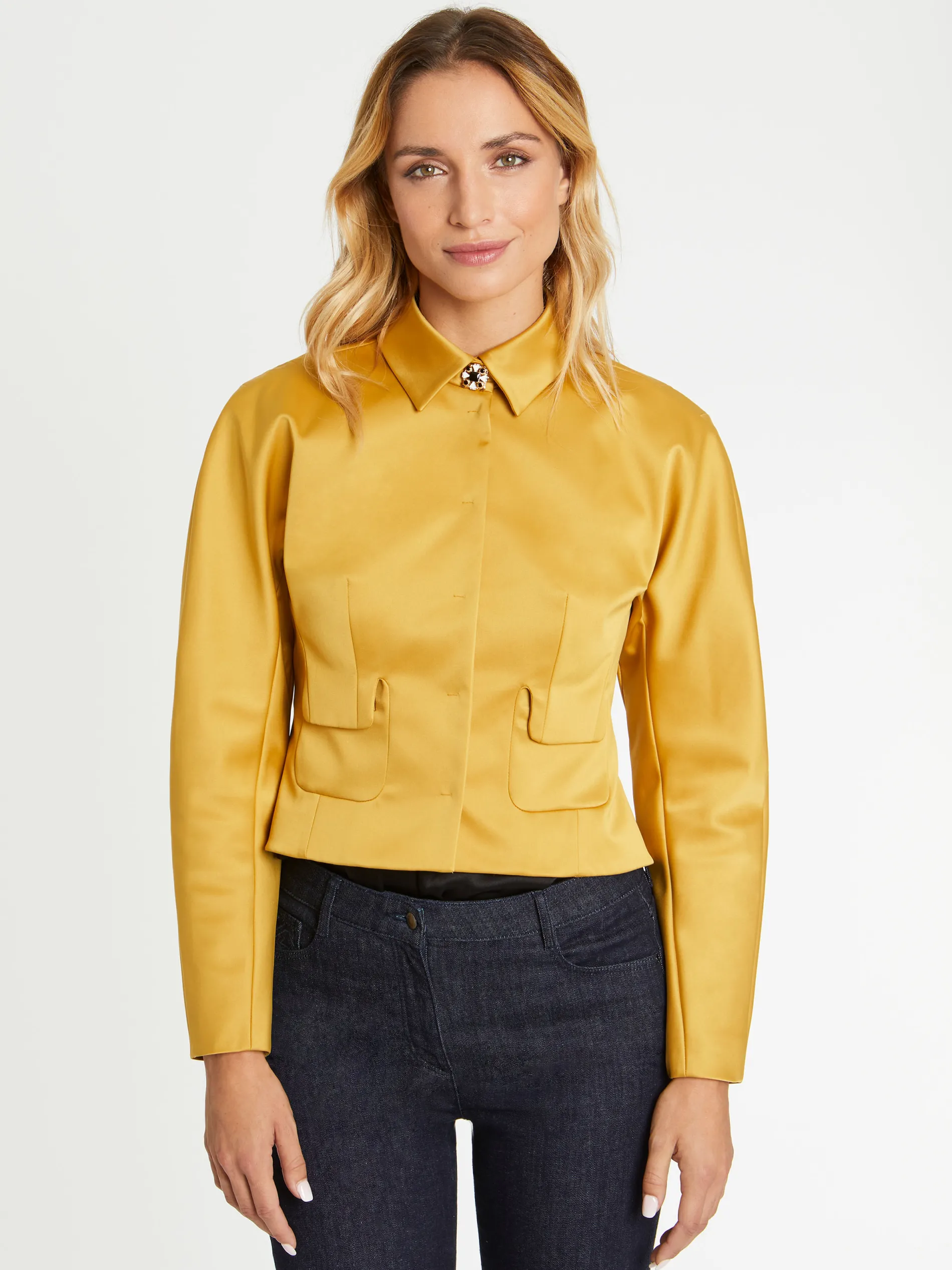 Paule Ka Veste Courte Cintree En Satin<Femme Vestes