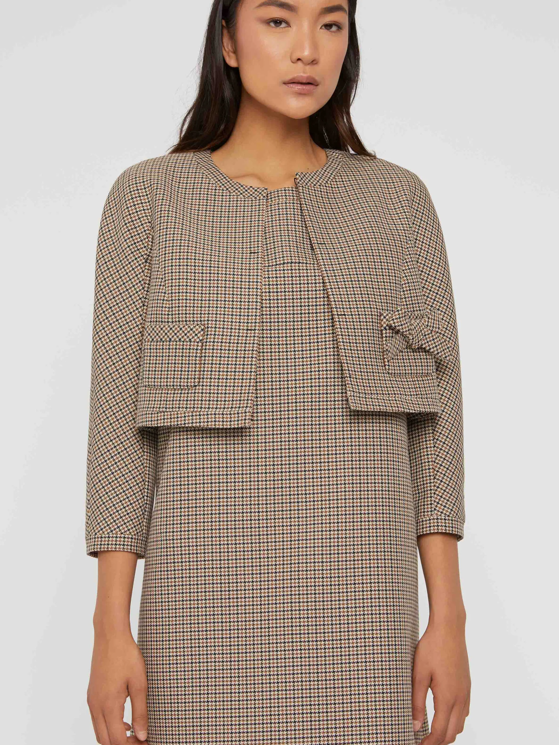 Paule Ka Veste Courte Imprimee Pied-De-Poule A Noeud<Femme Vestes