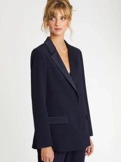 Paule Ka Veste De Costume Droite En Tissu Crepe<Femme Vestes