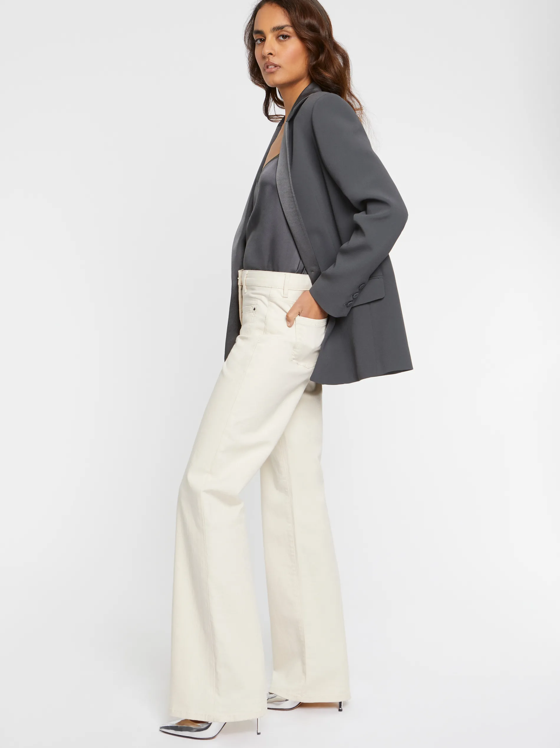 Paule Ka Veste De Costume Droite En Tissu Crepe<Femme Vestes