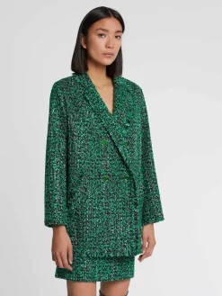 Paule Ka Veste Longue En Tweed Bicolore<Femme Vestes